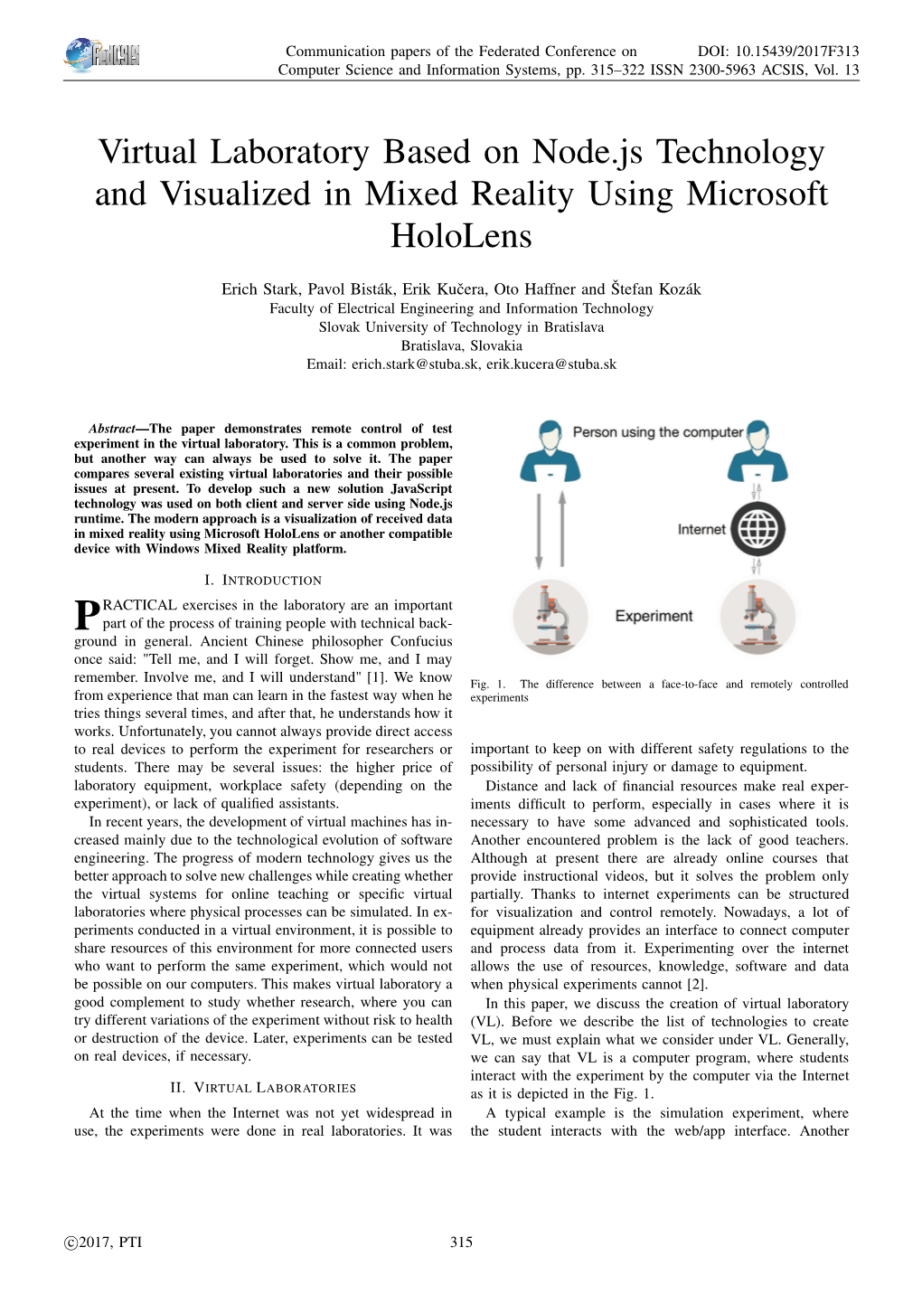 Virtual Laboratory Based on Node.Js Technology and Visualized in Mixed Reality Using Microsoft Hololens