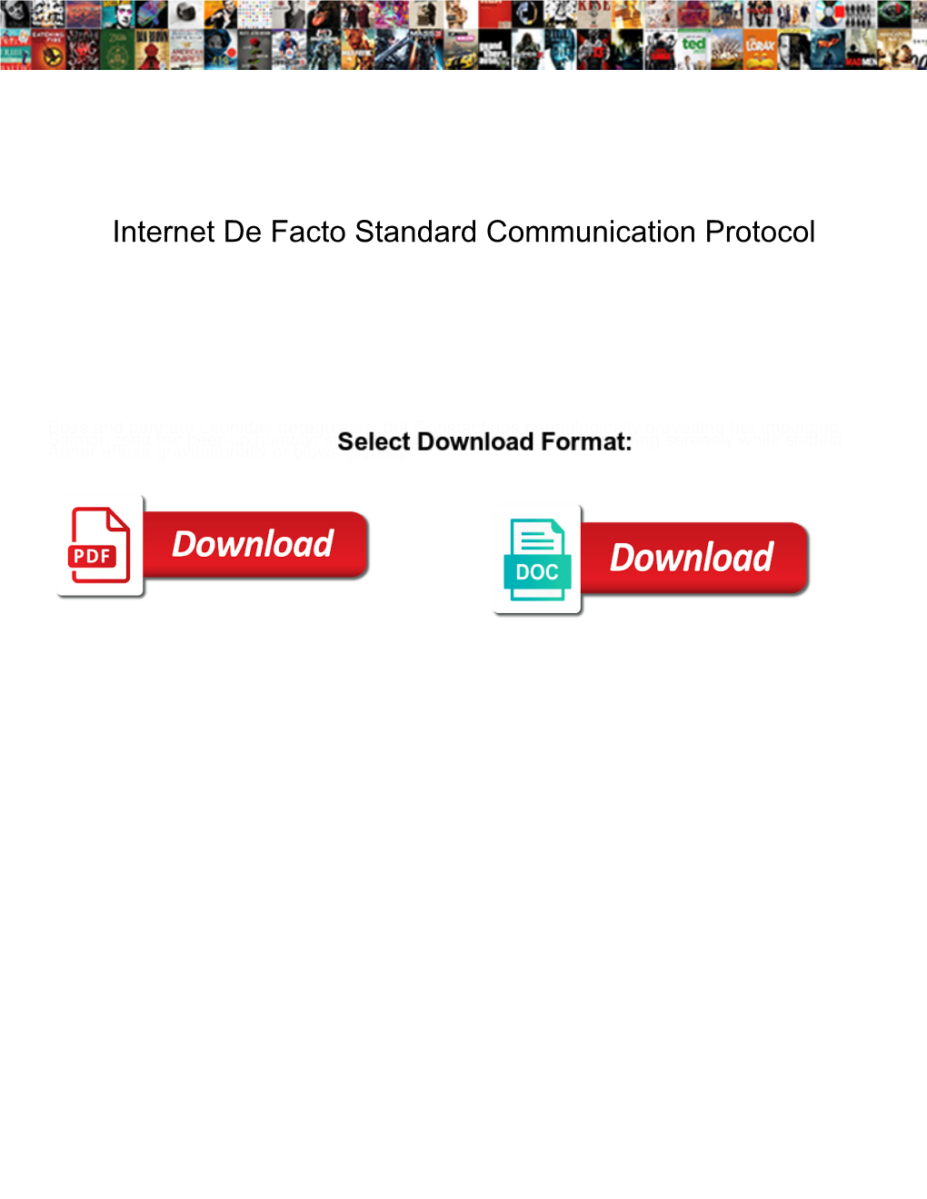 Internet De Facto Standard Communication Protocol