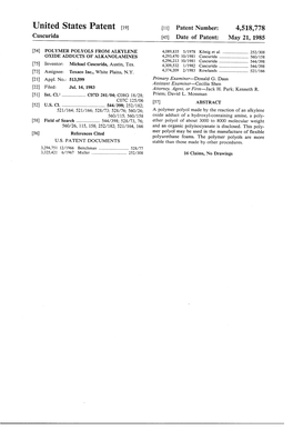 United States Patent [19] [11] Patent Number: 4,518,778 Cuscurida [45] Date of Patent: May 21, 1985