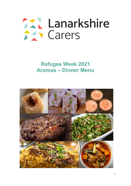 Refugee Week 2021 Aromas – Dinner Menu