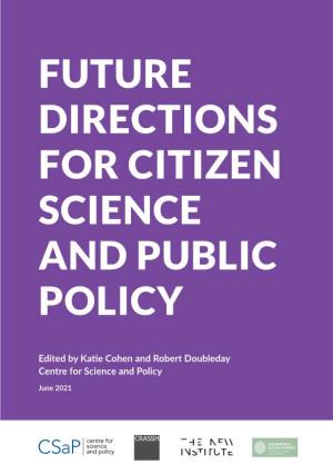 Future Directions for Citizen Science and Public Policy