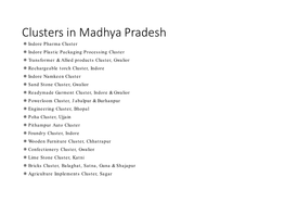 Clusters in Madhya Pradesh