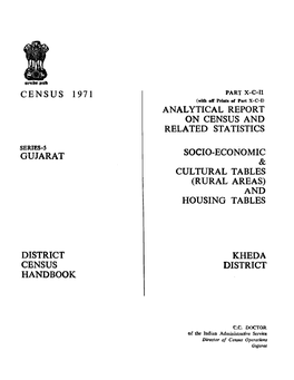 District Census Handbook, Kheda, Part X-C-II, Series-5
