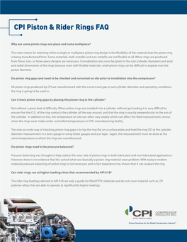 CPI Piston & Rider Rings