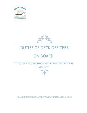 Duties of Deck Officers on Board