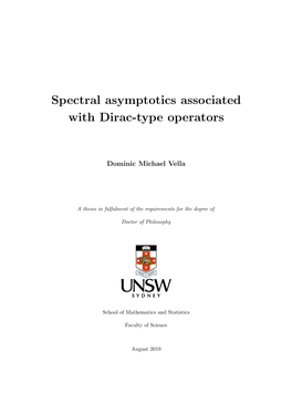 Spectral Asymptotics Associated with Dirac-Type Operators