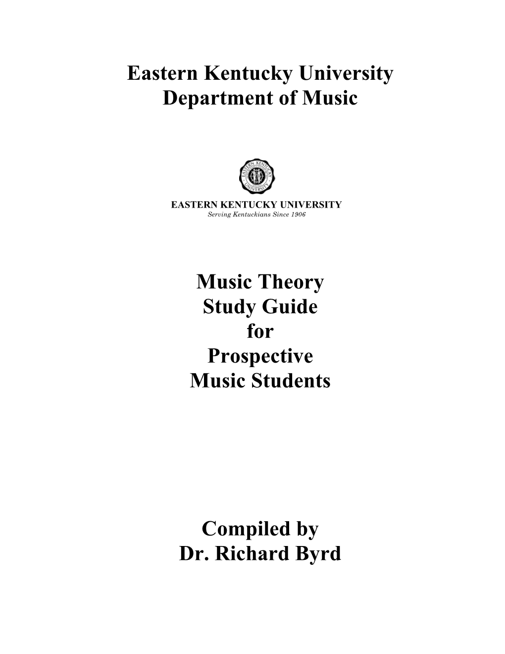 EKU Music Theory Study Guide