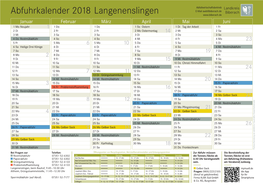 Abfuhrkalender 2018 Langenenslingen