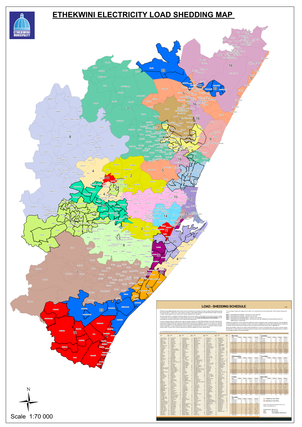 Ethekwini Electricity Load Shedding Map