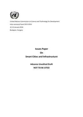 Issues Paper on Smart Cities and Infrastructure
