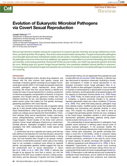 Evolution of Eukaryotic Microbial Pathogens Via Covert Sexual Reproduction