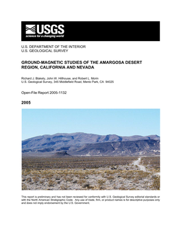 Ground-Magnetic Studies of the Amargosa Desert Region, California and Nevada