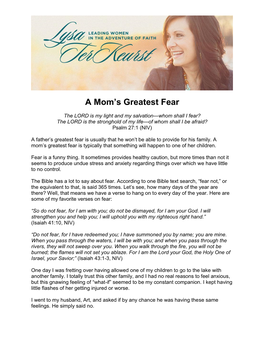 A Mom's Greatest Fear