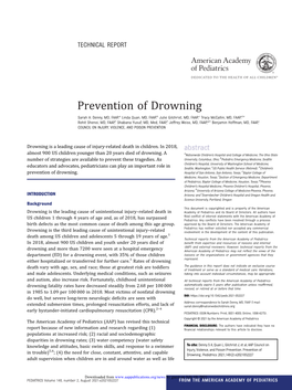 Prevention of Drowning Sarah A
