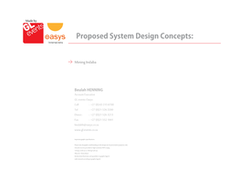 Proposed System Design Concepts