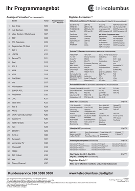 Ihr Programmangebot