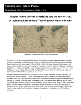 Tangier Island: African Americans and the War of 1812