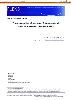 The Pragmatics of Mimesis: a Case Study of Intercultural Email Communication