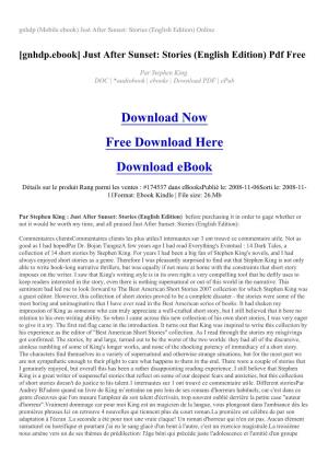 Gnhdp (Mobile Ebook) Just After Sunset: Stories (English Edition) Online