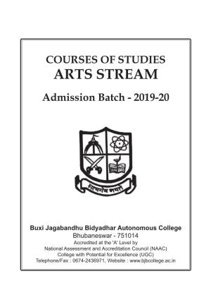 COURSES of STUDIES ARTS STREAM Admission Batch - 2019-20