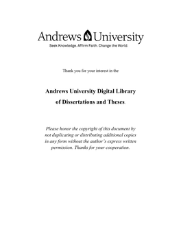 Andrews University Digital Library of Dissertations and Theses