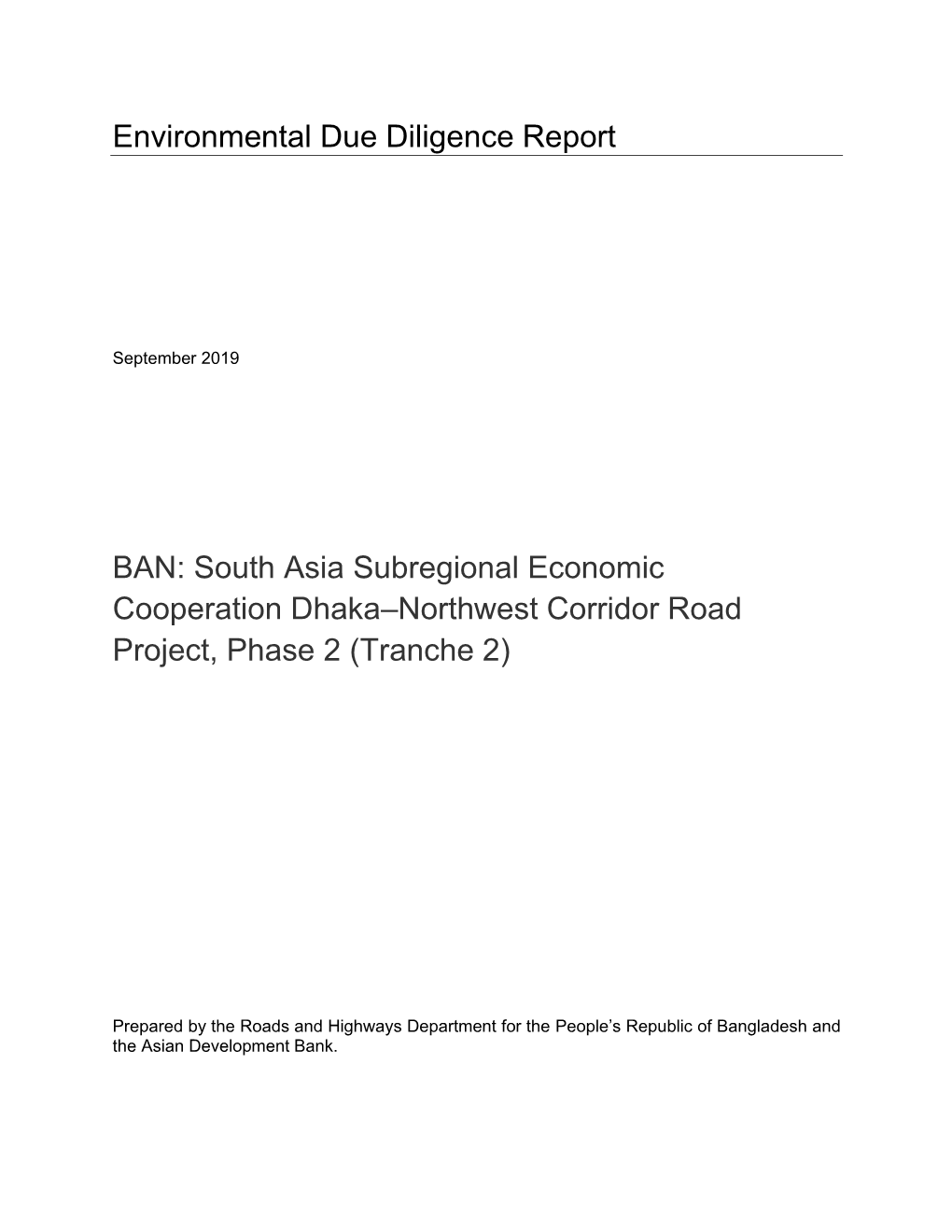 SASEC Dhaka-Northwest Corridor Road Project, Phase 2 (Tranche 2)