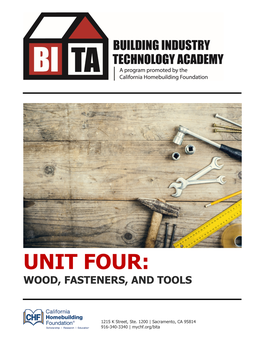 Unit Four: Wood, Fasteners and Tools