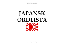 Japansk Ordlista - 2013-03-02