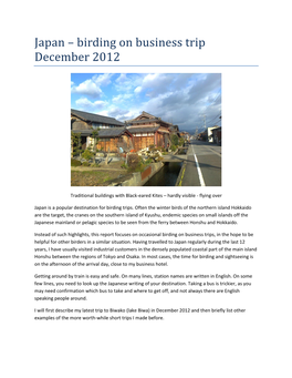 Japan – Birding on Business Trip December 2012