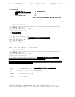 HQ-FOI-01268-12 All Emails Sent by "Richard Windsor" Were Sent by EPA Administrator Lisa Jackson