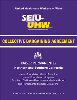 Kaiser and UHW Local Agreement 2012-2016