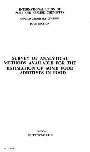 Estimation of Some Food Additives in Food