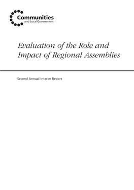 Evaluation of the Role and Impact of Regional Assemblies