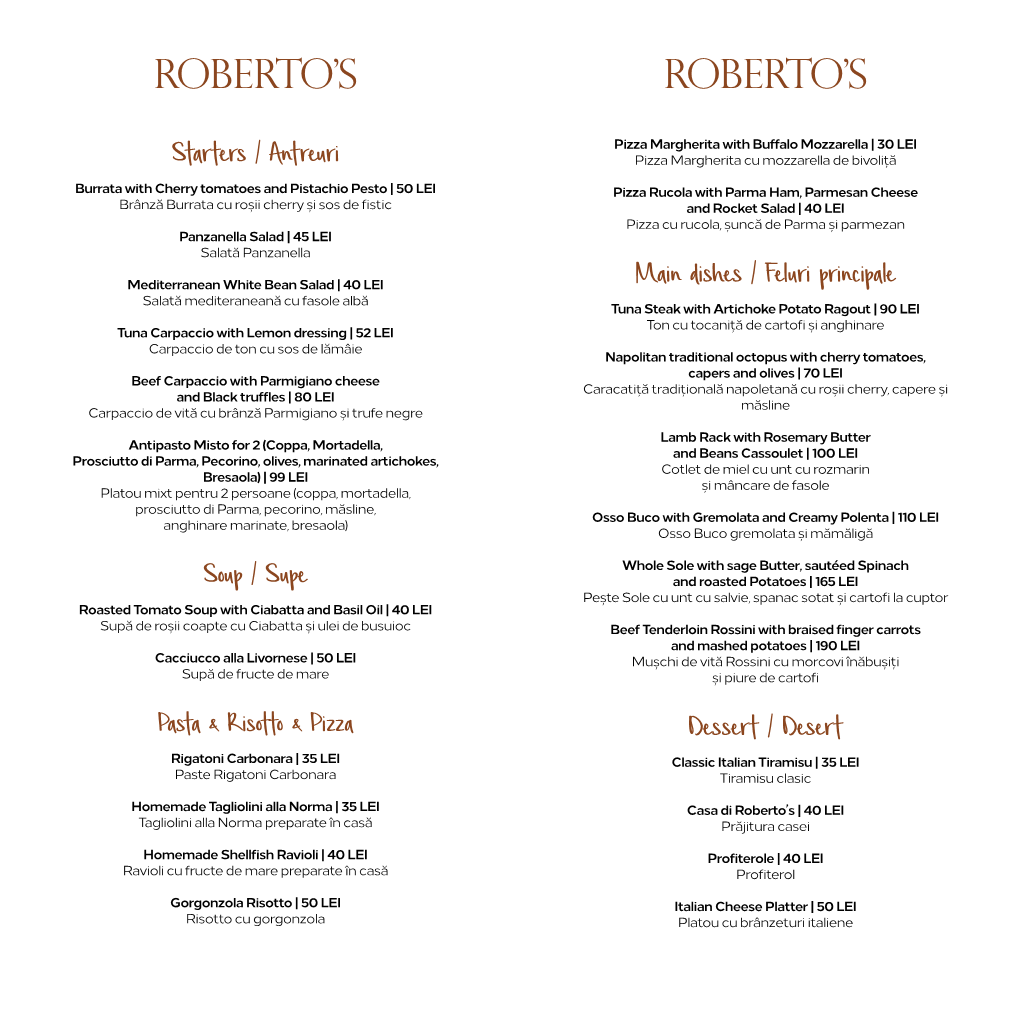 Dining Menu (PDF)