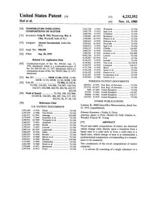 United States Patent (19) (11) 4,232,552 Hof Et Al