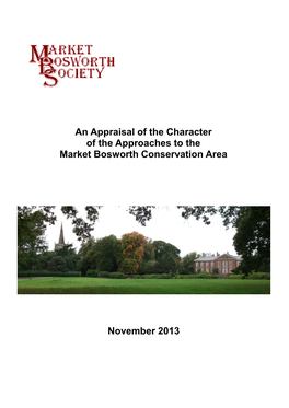 An Appraisal of the Character of the Approaches to the Market Bosworth Conservation Area