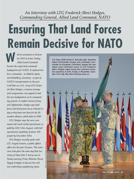 Ensuring That Land Forces Remain Decisive for NATO