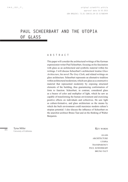 Paul Scheerbart and the Utopia of Glass