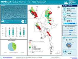 MYANMAR: FSS Gap Analysis – SO 1 Food Assistance* January to May 2021 *This Map Is Based on Data Available at Township Level