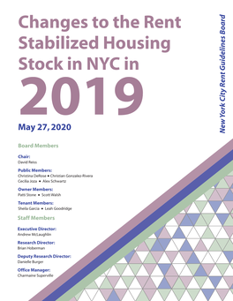 Changes to the Rent Stabilized Housing Stock in NYC in 2019