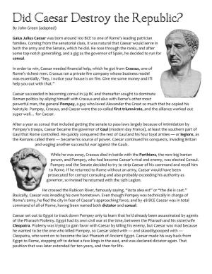 Caesar and the Roman Empire