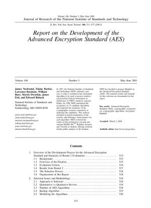 Report on the Development of the Advanced Encryption Standard (AES)