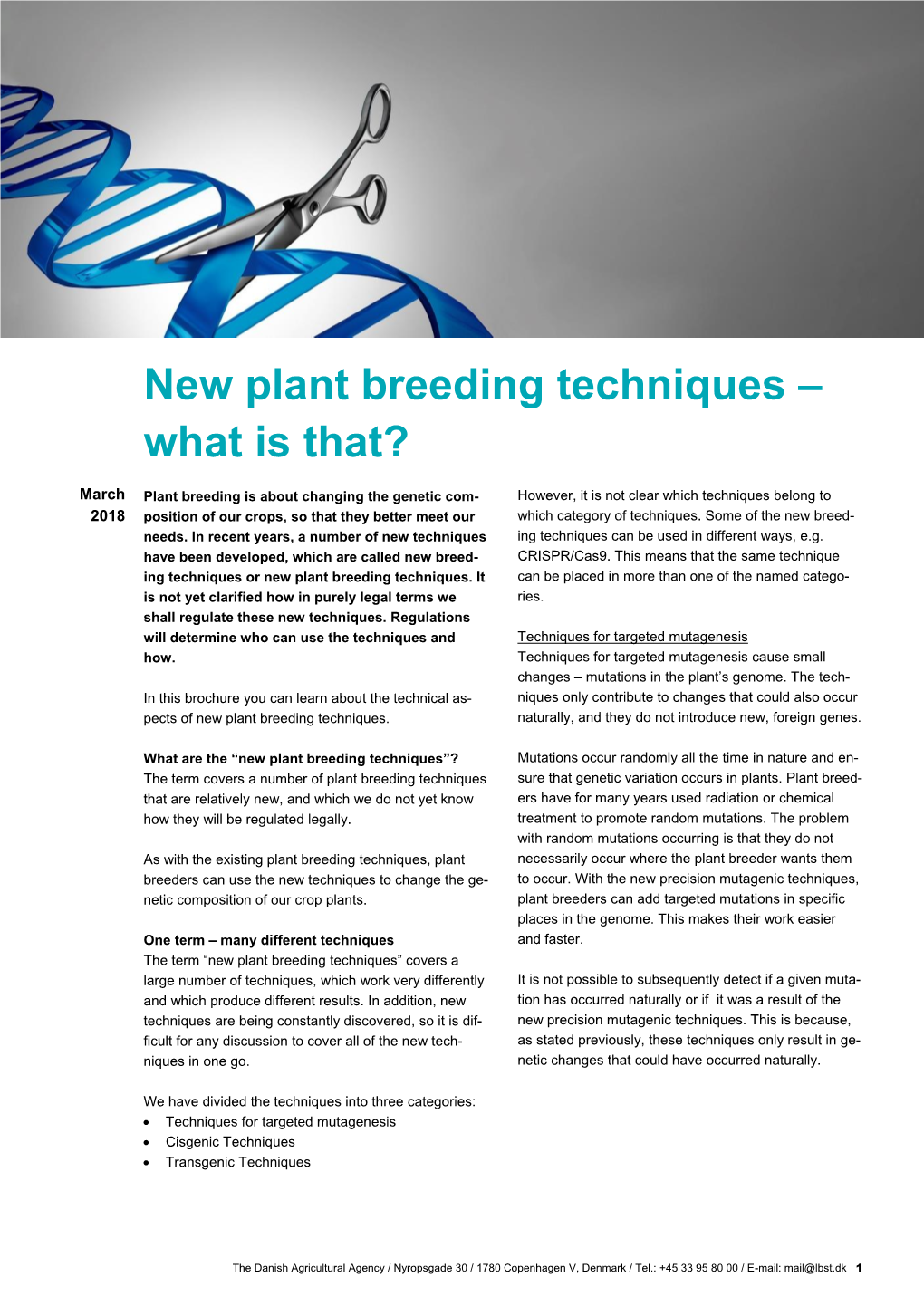 New Plant Breeding Techniques – What Is That?