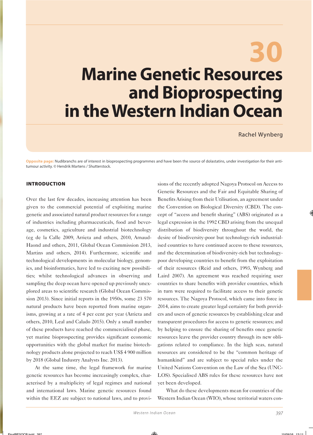 Marine Genetic Resources and Bioprospecting in the Western Indian Ocean