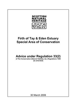Firth of Tay & Eden Estuary Special Area of Conservation Advice Under