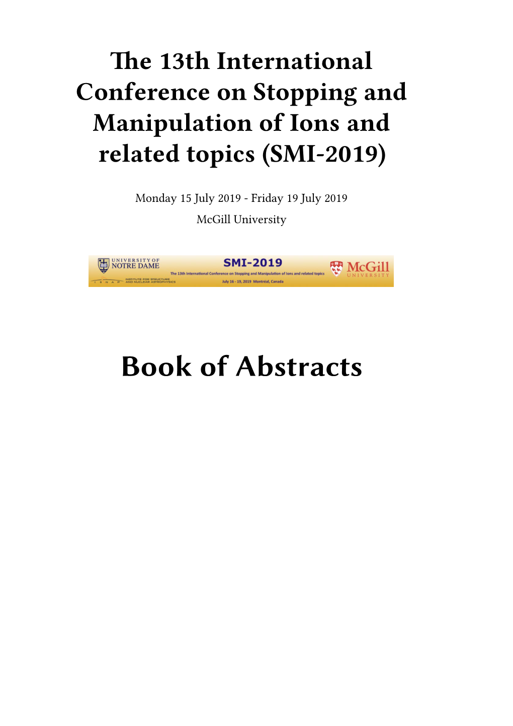 Book of Abstracts