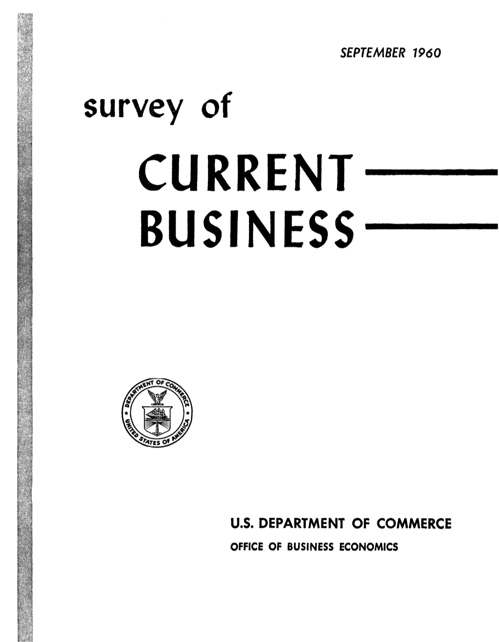 Survey of Current Business September 1960