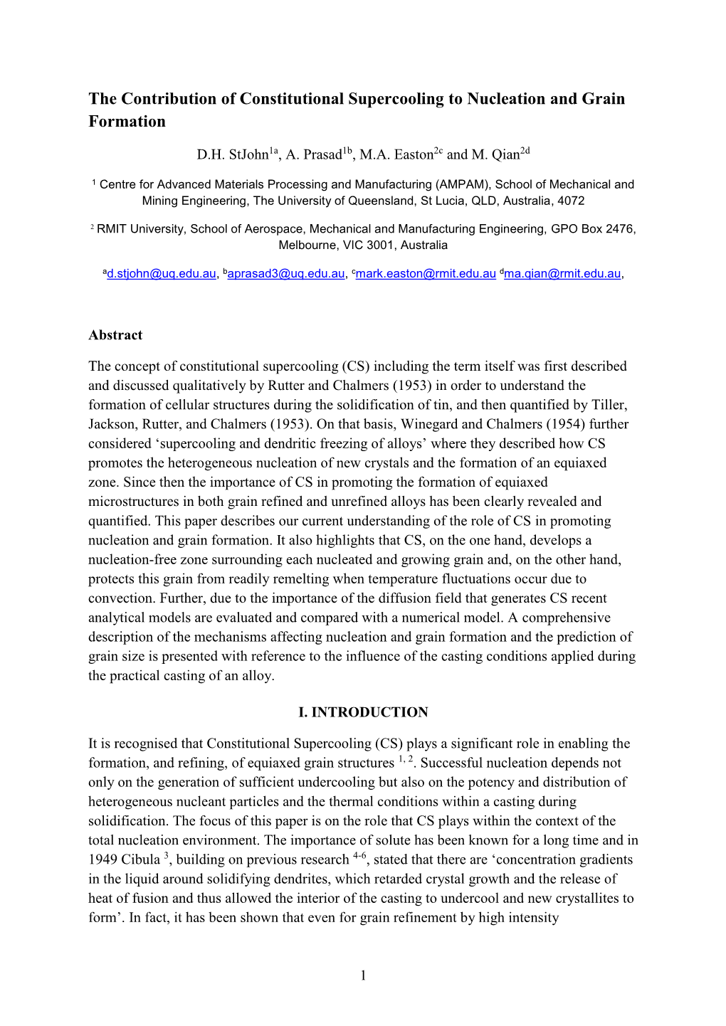 The Contribution of Constitutional Supercooling to Nucleation and Grain Formation