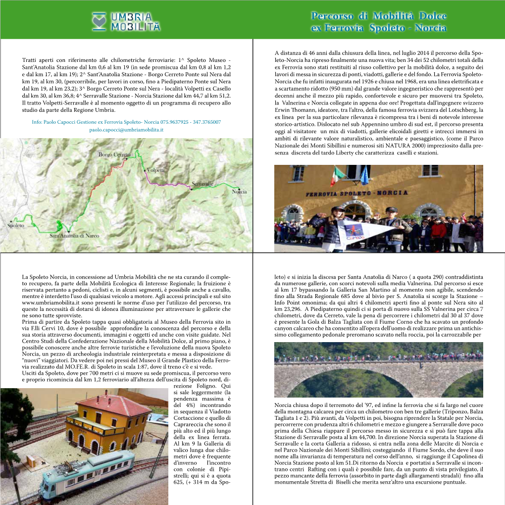 Brochure Ufficiale Ex Ferrovia Spoleto Norcia