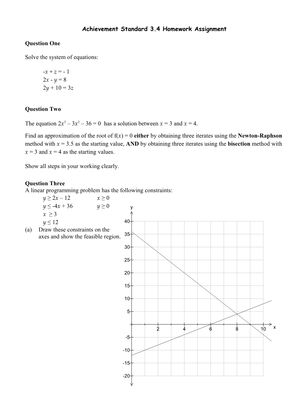 Achievement Standard 3.4 Homework Assignment